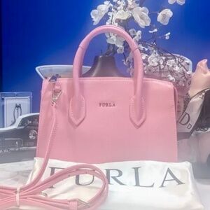 Furla Pink Leather Satchel handbag NWOT